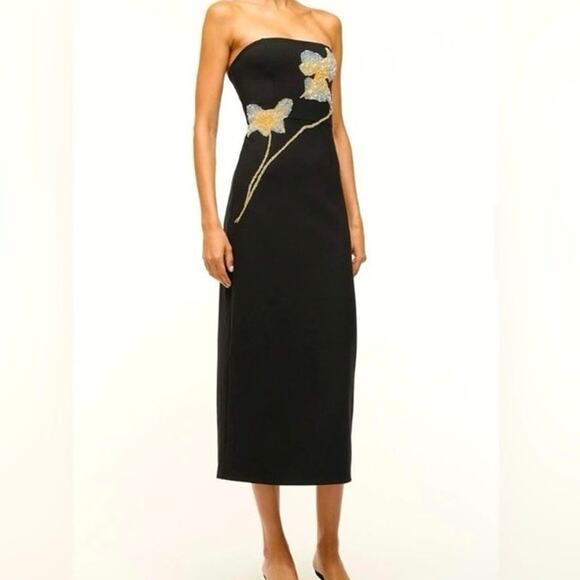 Staud Brooke Midi Dress In Botanical Gardens Medium NWT - Picture 1 of 7